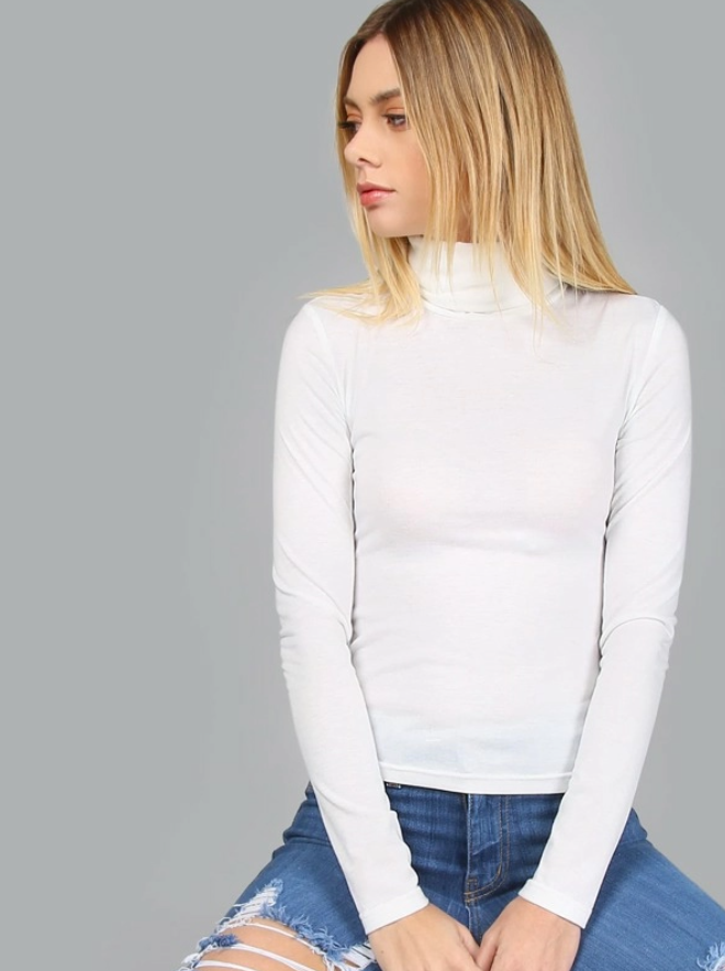 Shein White Turtleneck